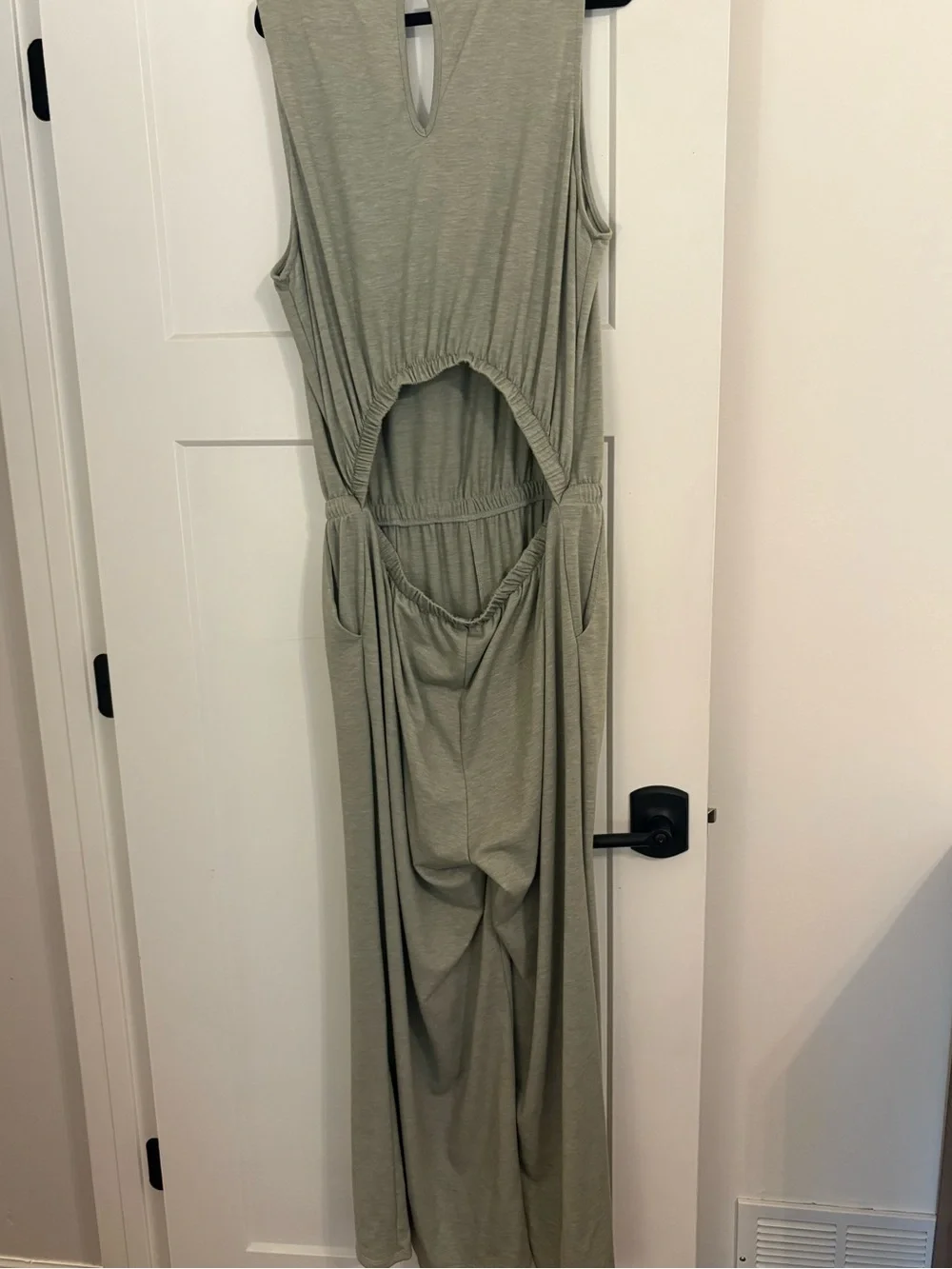 Gilli Sage Green Sleeveless Drawstring jumpsuit